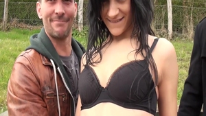 Hard nailing along with busty french brunette