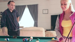 Hairy teen chick hardcore cumshot in the pool