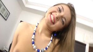 Facial at casting with petite MILF