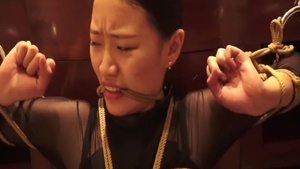 Busty super hot asian brunette in her lingerie ass fucked