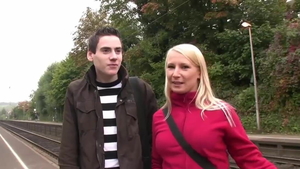 Deutsch escort Gina Blonde handjob in the street HD