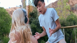 Hard ramming in company with young babe Christie Steven