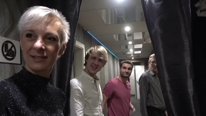 Orgy in the club alongside babe