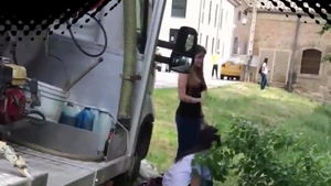 French lesbian having sex on the street HD