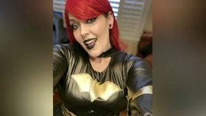 Ebony fat housewife wearing mask BDSM JOI