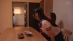 Very sensual asian lesbian mother rub their clits together