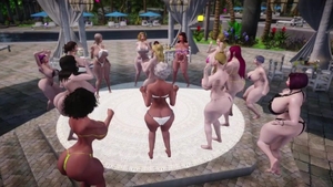 Ass fucking escorted by bimbo blonde haired bikini in HD