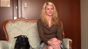 Blonde babe homemade cum in mouth at the audition