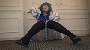 Asian in sexy stockings toys