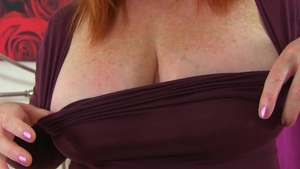 Older Woman Fun - Ginger redhead masturbating with large dildo