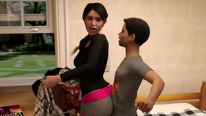 Nailing escorted by young latina stepmother