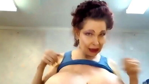 Sloppy fucking in the company of busty granny Teddi Barrett