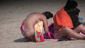 Candid Beach - Voyeur good fuck alongside nude wife