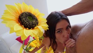 Skinny and shaved Gianna Gem pussy eating