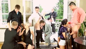 Brunette feels in need of orgy HD