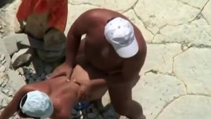 Couple finds pleasure in voyeur loud sex at the beach