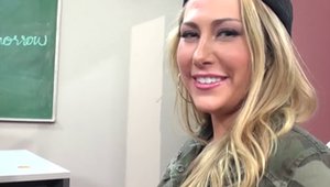 MILF Carter Cruise homemade stroking in classroom