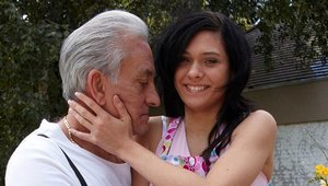 Oldje - Skinny teen Miho Lechter sucking dick outdoors HD