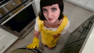 Brunette Jane Dove cock sucking